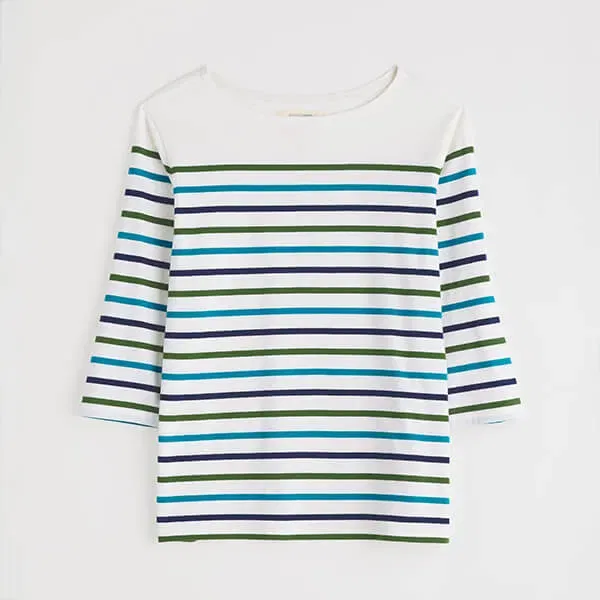 Seasalt Sailor Top Falmouth Tri Breton Chalk Maritime