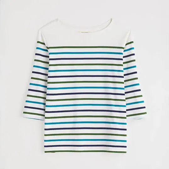 Seasalt Sailor Top Falmouth Tri Breton Chalk Maritime