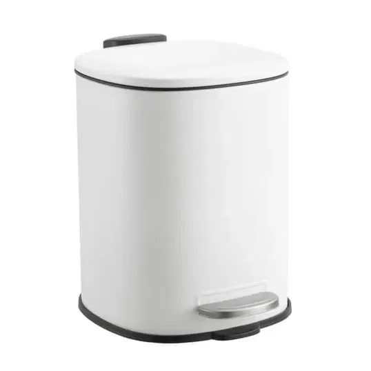 Showerdrape Capri White 3L Bathroom Pedal Bin