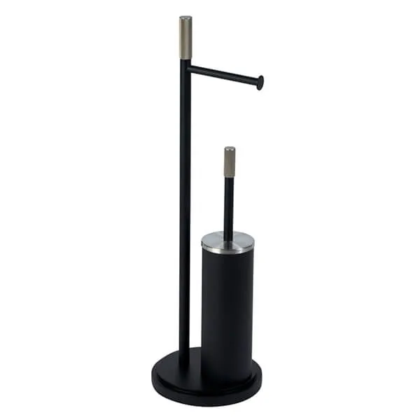 Showerdrape Chester Black Toilet Roll Holder & Toilet Brush Combination