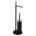 Showerdrape Chester Black Toilet Roll Holder & Toilet Brush Combination