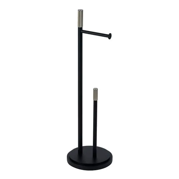 Showerdrape Chester Black Toilet Roll Holder & Spare Paper Holder Combination
