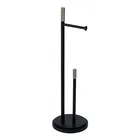 Showerdrape Chester Black Toilet Roll Holder & Spare Paper Holder Combination