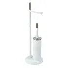 Showerdrape Chester White Toilet Roll Holder & Toilet Brush Combination