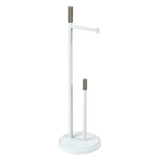 Showerdrape Chester White Toilet Roll Holder & Spare Paper Holder Combination