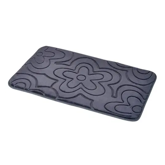 Showerdrape Clover Charcoal Memory Foam 80 x 50cm Bath Mat