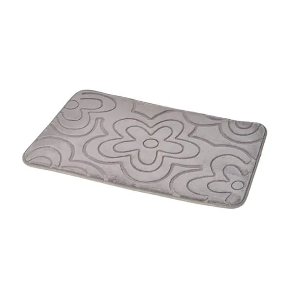 Showerdrape Clover Grey Memory Foam 80 x 50cm Bath Mat
