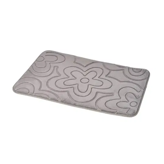 Showerdrape Clover Grey Memory Foam 80 x 50cm Bath Mat