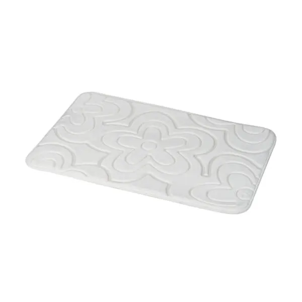 Showerdrape Clover White Memory Foam 80 x 50cm Bath Mat