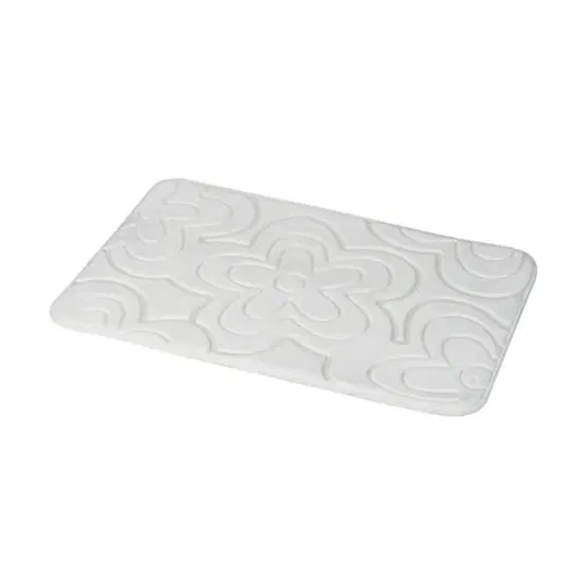 Showerdrape Clover White Memory Foam 80 x 50cm Bath Mat