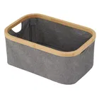 Showerdrape Cotswold Grey & Bamboo Bathroom Storage Basket