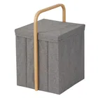 Showerdrape Cotswold Grey & Bamboo Single Laundry Hamper with Lid