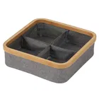 Showerdrape Cotswold Grey & Bamboo Storage Tray with 4 Compartments
