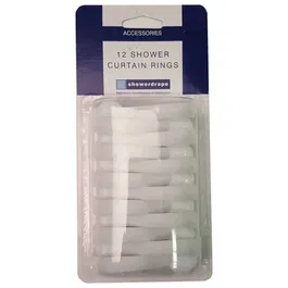 Showerdrape 12 White Shower Curtain Rings