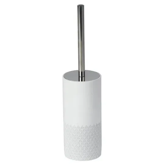 Showerdrape Chantilly White Toilet Brush & Holder