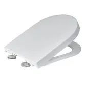 Showerdrape Detroit White D-Shaped Quick Release Soft-Close Toilet Seat