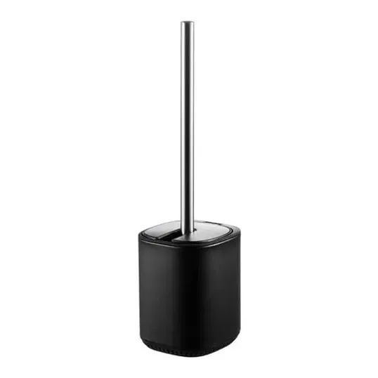 Showerdrape Echo Black Steel Toilet Brush & Holder