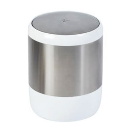 Showerdrape Elite White Stainless Steel 6 Litre Bathroom Swing Bin