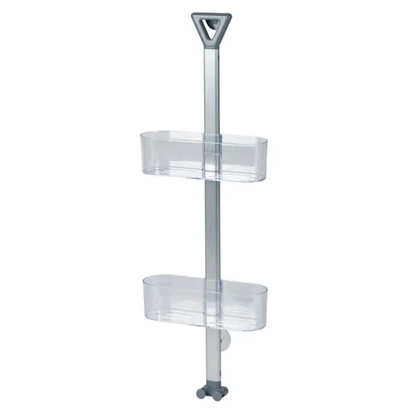 Showerdrape Elements Clear 2-Tier Basket Hanging Shower Caddy