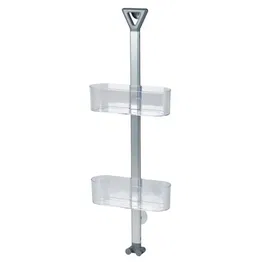 Showerdrape Elements Clear 2-Tier Basket Hanging Shower Caddy