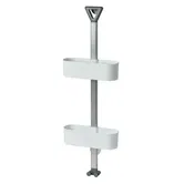 Showerdrape Elements White 2-Tier Basket Hanging Shower Caddy