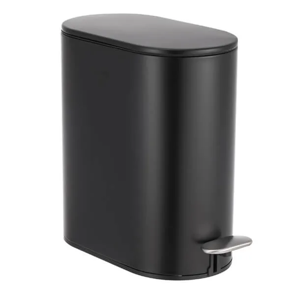 Showerdrape Fortuna Black 5L Soft-Close Bathroom Pedal Bin