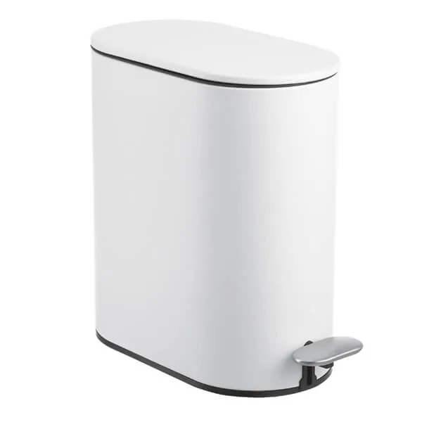 Showerdrape Fortuna White 5L Soft-Close Bathroom Pedal Bin