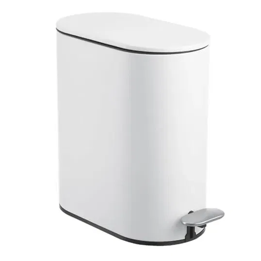 Showerdrape Fortuna White 5L Soft-Close Bathroom Pedal Bin