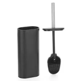 Showerdrape Fortuna Black Stainless Steel Toilet Brush & Holder
