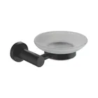 Showerdrape Modernity Black Stainless Steel Wall Mounted Frosted Glass Soap Dish