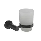 Showerdrape Modernity Black Stainless Steel Wall Mounted Frosted Glass Toothbrush Holder