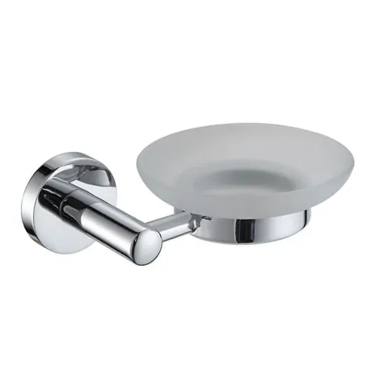 Showerdrape Modernity Chrome Stainless Steel & Frosted Glass Wall Mounted Soap Dish