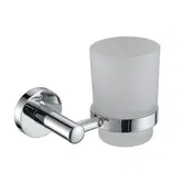Showerdrape Modernity Chrome Stainless Steel & Frosted Glass Wall Mounted Toothbrush Holder