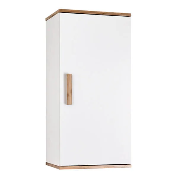Showerdrape Nola Bamboo/White Single Wall Bathroom Cabinet