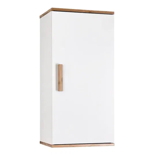 Showerdrape Nola Bamboo/White Single Wall Bathroom Cabinet
