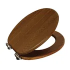 Showerdrape Norfolk Soft-Close Walnut/Chrome Toilet Seat