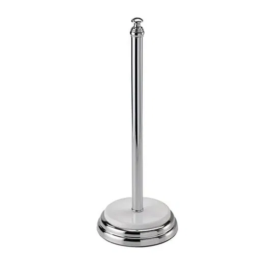 Showerdrape Opera White/Chrome Freestanding Spare Toilet Roll Holder