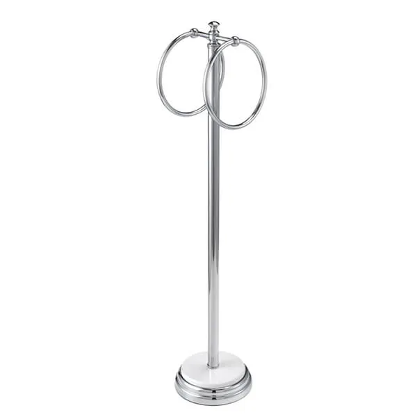 Showerdrape Opera White/Chrome Freestanding Double Towel Ring