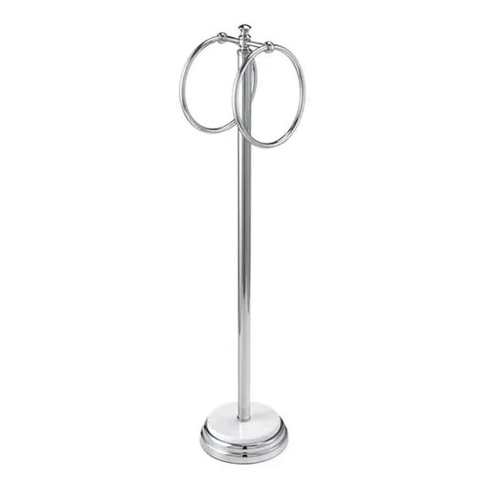 Showerdrape Opera White/Chrome Freestanding Double Towel Ring