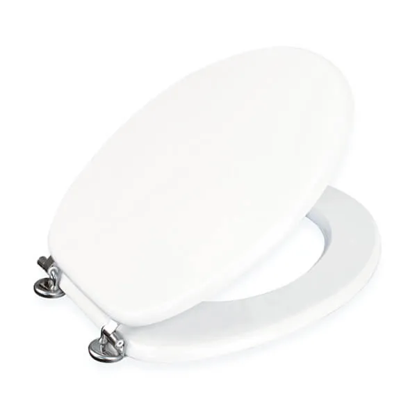 Showerdrape Oxford White/Chrome Toilet Seat