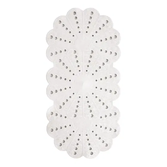 Showerdrape Petal White Anti-Slip 74cm x 36cm Bath Mat