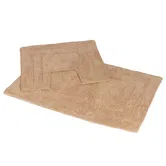 Showerdrape Pinnacle Biscuit 2 Piece 100% Cotton Bath Mat Set