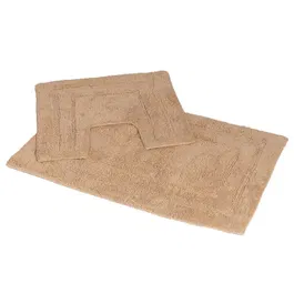 Showerdrape Pinnacle Biscuit 2 Piece 100% Cotton Bath Mat Set
