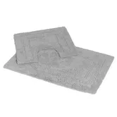 Showerdrape Pinnacle Grey 2 Piece 100% Cotton Bath Mat Set
