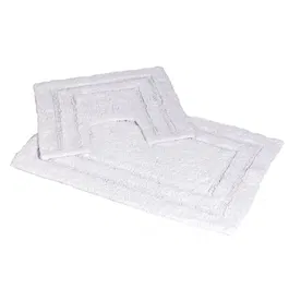 Showerdrape Pinnacle White 2 Piece 100% Cotton Bath Mat Set