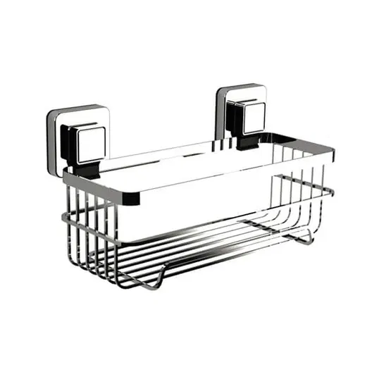 Showerdrape Pushloc Stainless Steel Suction Wall Mounted Bottle Basket