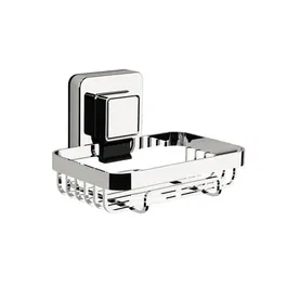 Showerdrape Pushloc Stainless Steel Suction Wall Mounted Soap Basket