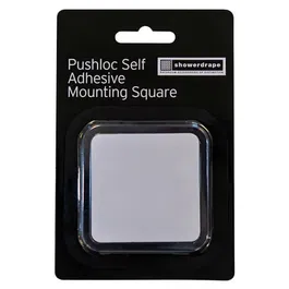 Showerdrape Pushloc Self-Adhesive Clear Mounting Square