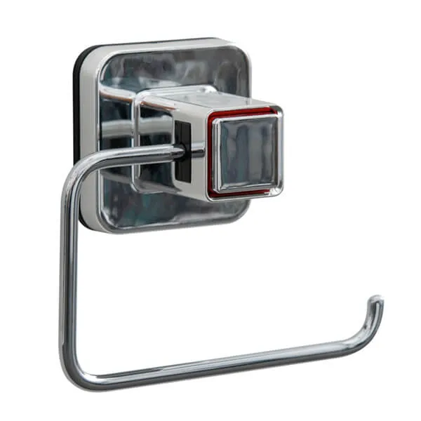 Showerdrape Pushloc Stainless Steel Suction Wall Mounted Toilet Roll Holder
