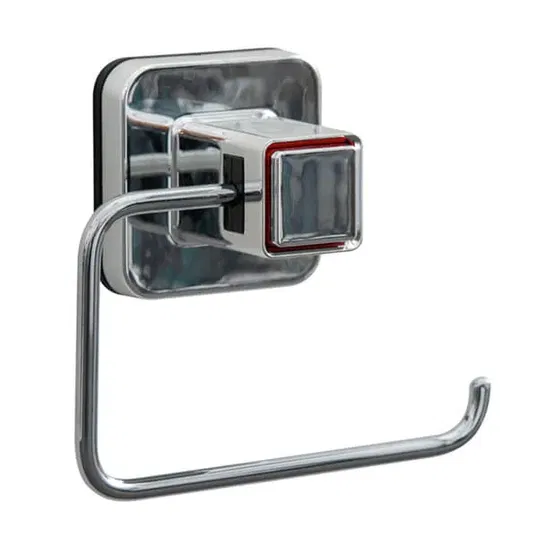 Showerdrape Pushloc Stainless Steel Suction Wall Mounted Toilet Roll Holder